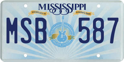 MS license plate MSB587