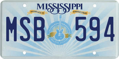 MS license plate MSB594