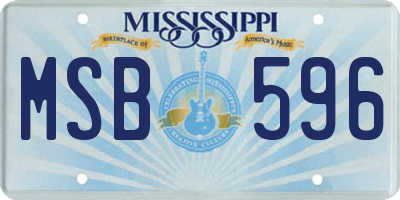 MS license plate MSB596