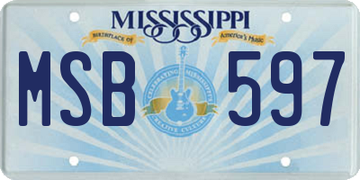 MS license plate MSB597