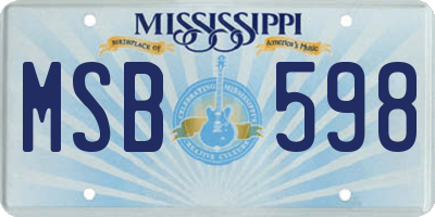 MS license plate MSB598
