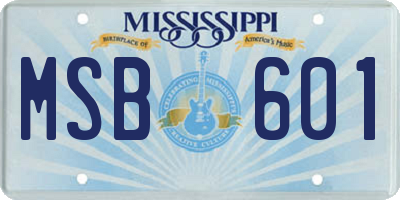 MS license plate MSB601