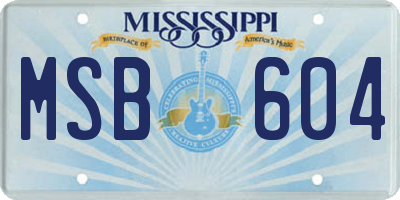 MS license plate MSB604