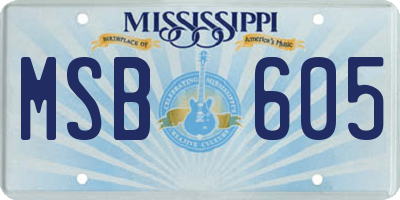 MS license plate MSB605