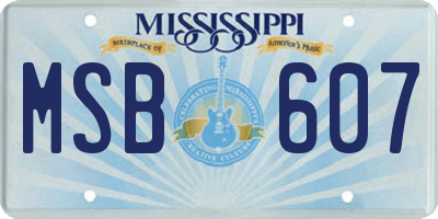 MS license plate MSB607