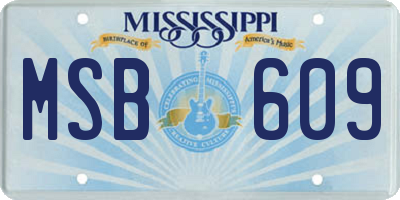 MS license plate MSB609