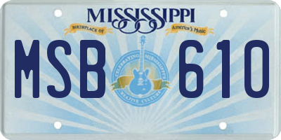 MS license plate MSB610