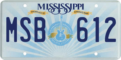 MS license plate MSB612