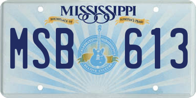 MS license plate MSB613