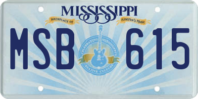 MS license plate MSB615
