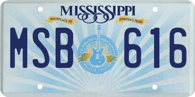 MS license plate MSB616