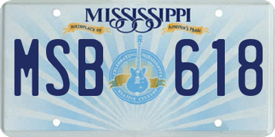 MS license plate MSB618