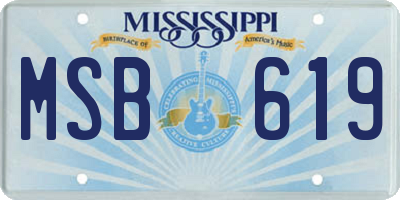 MS license plate MSB619