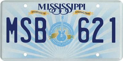 MS license plate MSB621