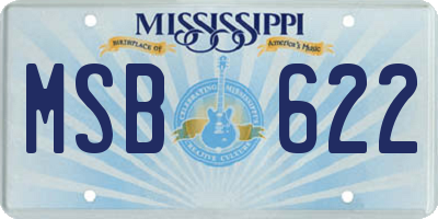 MS license plate MSB622