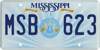 MS license plate MSB623