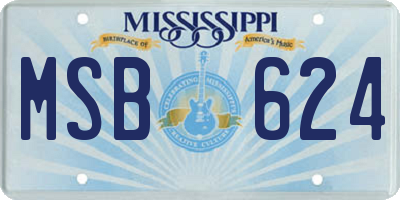 MS license plate MSB624