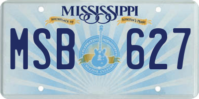 MS license plate MSB627