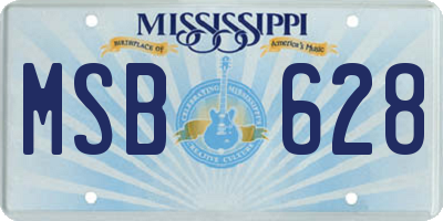 MS license plate MSB628