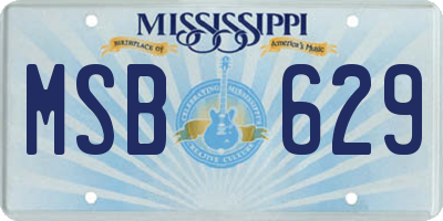 MS license plate MSB629