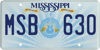 MS license plate MSB630