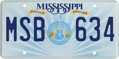 MS license plate MSB634