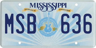 MS license plate MSB636