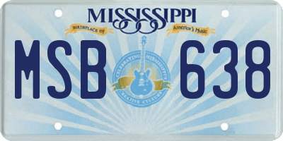 MS license plate MSB638