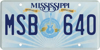 MS license plate MSB640