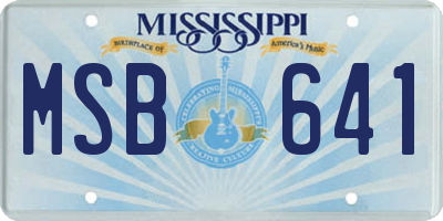 MS license plate MSB641