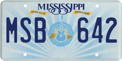 MS license plate MSB642