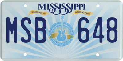 MS license plate MSB648
