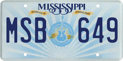 MS license plate MSB649