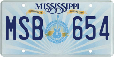 MS license plate MSB654