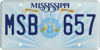 MS license plate MSB657