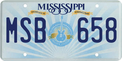 MS license plate MSB658