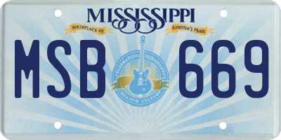MS license plate MSB669