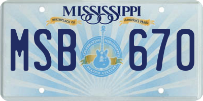 MS license plate MSB670