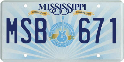 MS license plate MSB671