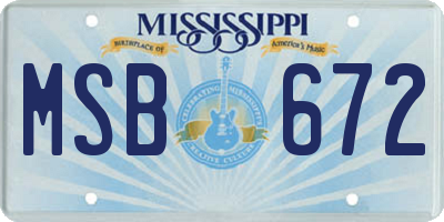 MS license plate MSB672