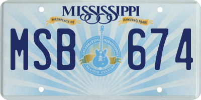 MS license plate MSB674