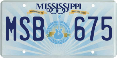 MS license plate MSB675