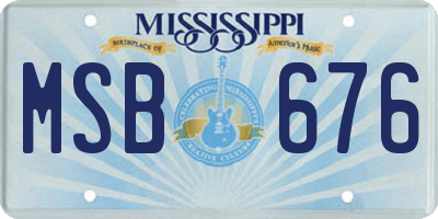 MS license plate MSB676