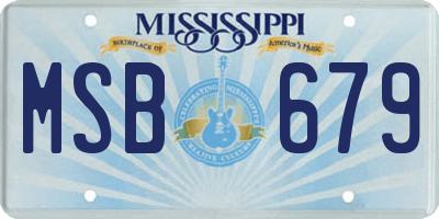 MS license plate MSB679