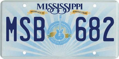 MS license plate MSB682