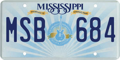 MS license plate MSB684