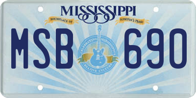 MS license plate MSB690