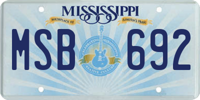 MS license plate MSB692