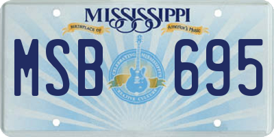 MS license plate MSB695