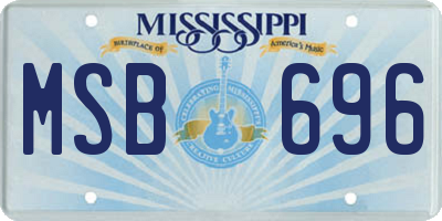 MS license plate MSB696